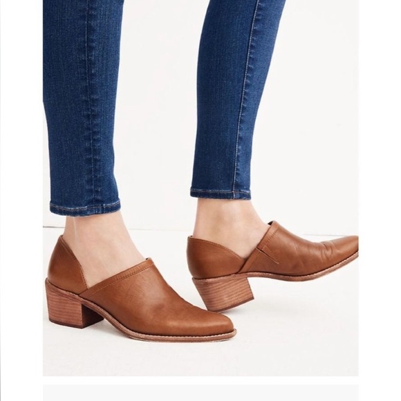 Madewell Brady Low Cut Leather Bootie Size 10 English Saddle - Picture 2 of 14